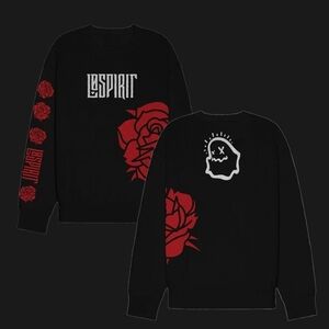 Lo Spirit Black and Red Graphic Sweater